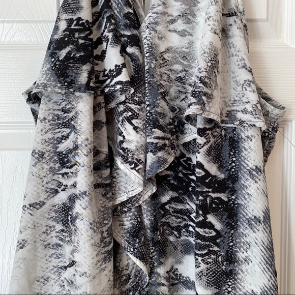 Paisley Sky Ruffle Tie Back Snakeskin Tank Blouse - Picture 2 of 4